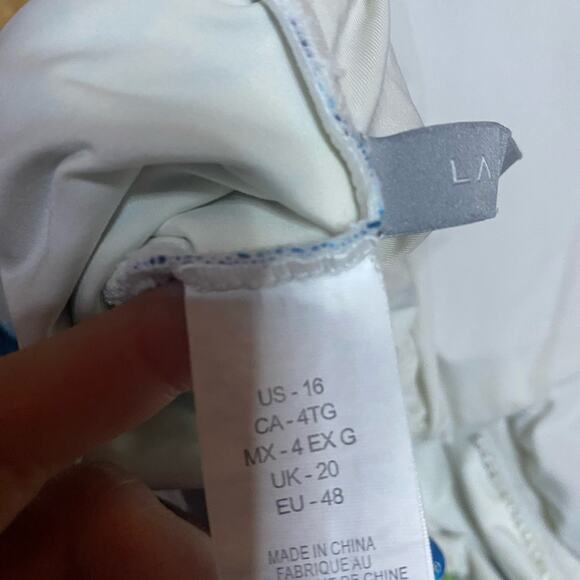 La Blanca In The Moment Off The Shoulder Tummy Control One Piece Swimsuit Sz 16 - Picture 8 of 8